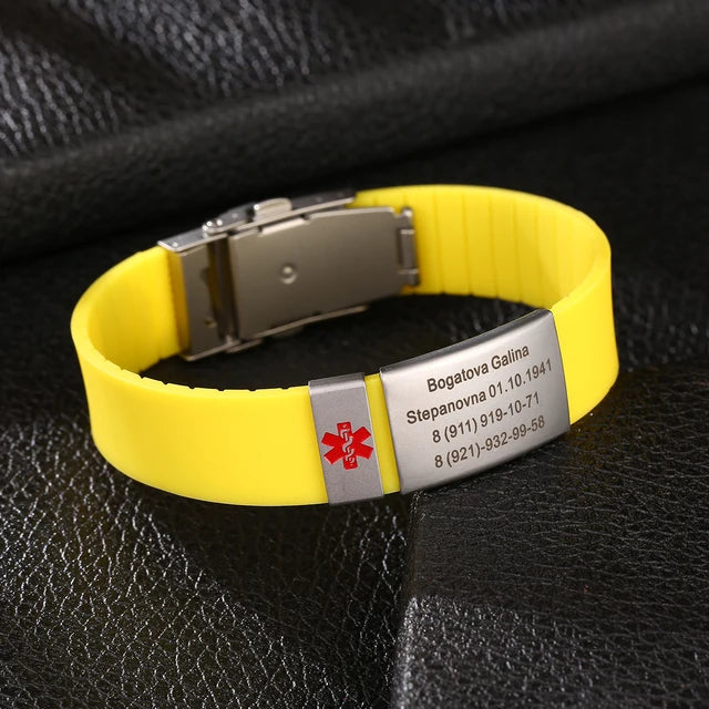 My Medi Silicone Personalized Medical ID Alert Bracelets